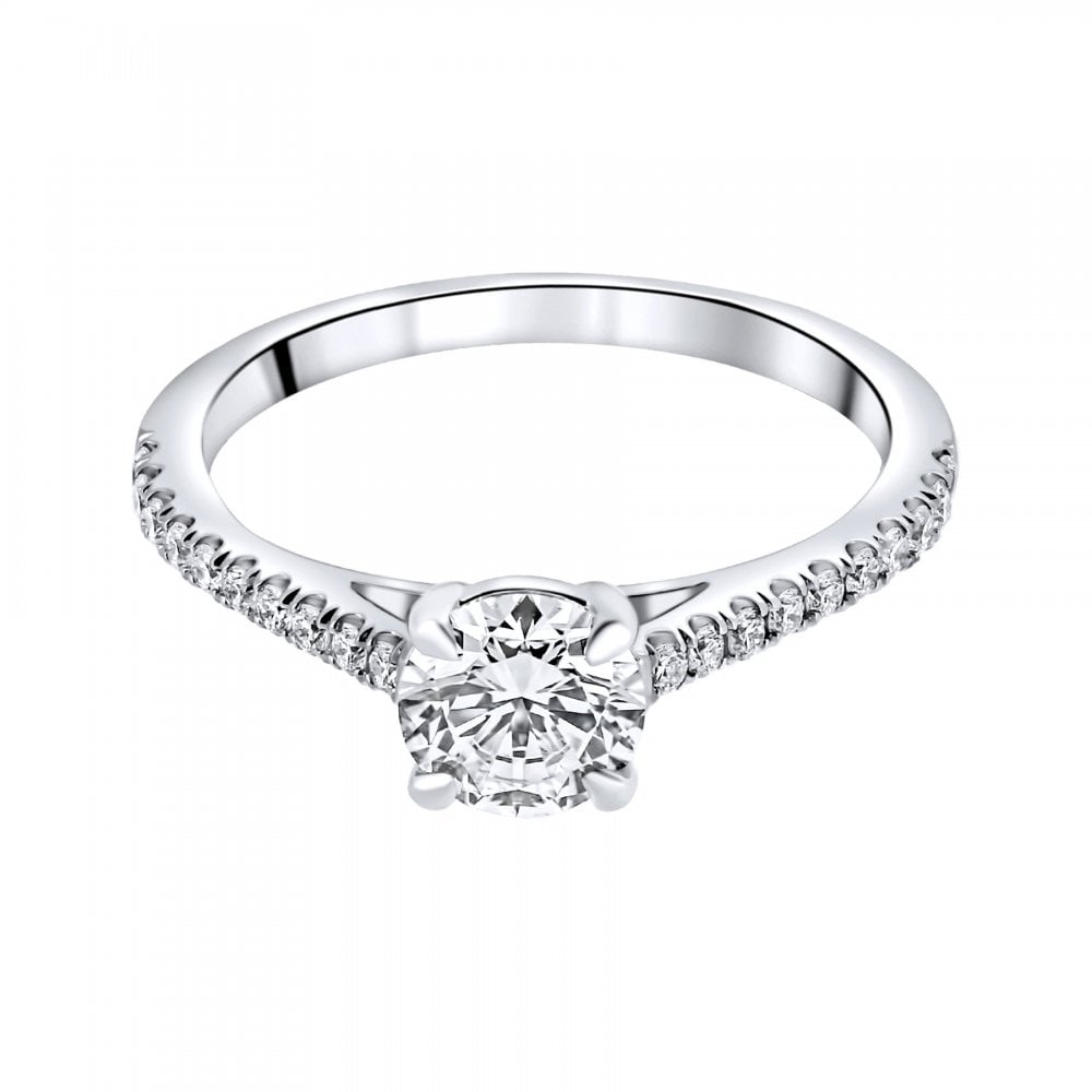 Lab grown platinum 0.75ct D VVS2 IGI round diamond ring