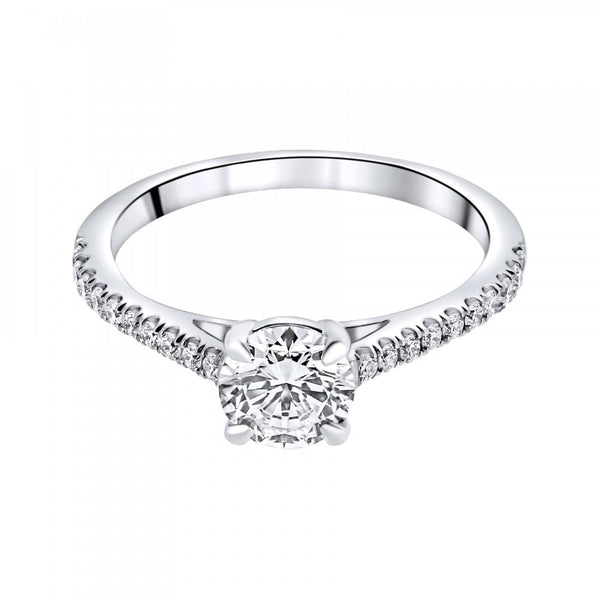 Lab grown platinum 0.75ct D VVS2 IGI round diamond ring