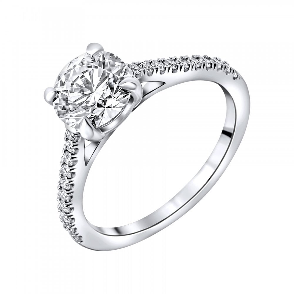 Lab Grown Platinum 1.50ct D Vvs2 Igi Round Diamond Ring