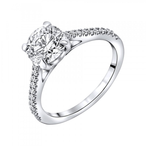 Lab grown platinum 1.50ct D VVS2 IGI round diamond ring