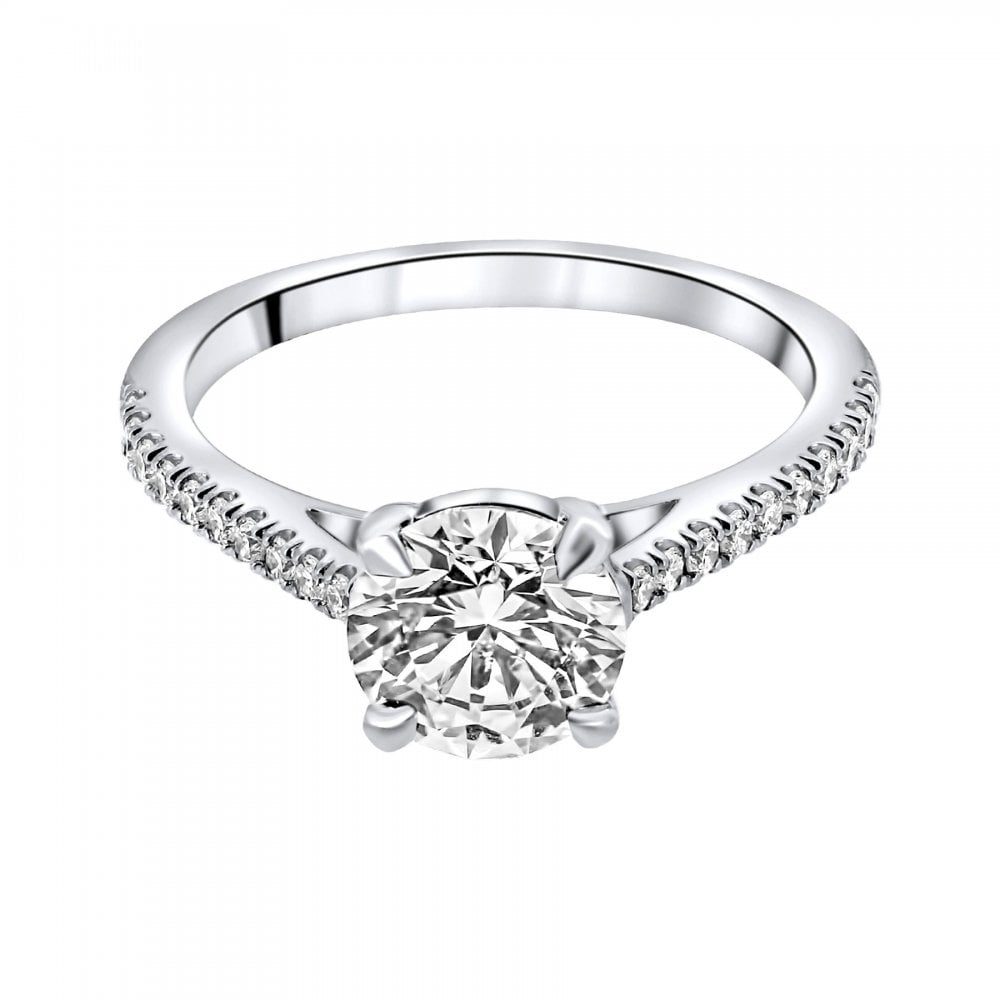 Lab Grown Platinum 1.50ct D Vvs2 Igi Round Diamond Ring