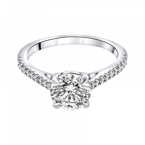 Lab grown platinum 1.50ct D VVS2 IGI round diamond ring