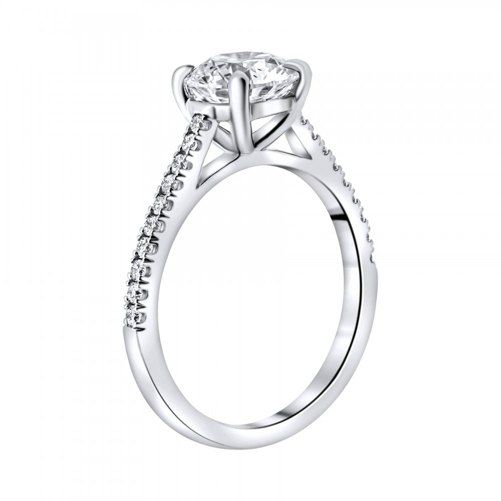 Lab Grown Platinum 1.50ct D Vvs2 Igi Round Diamond Ring
