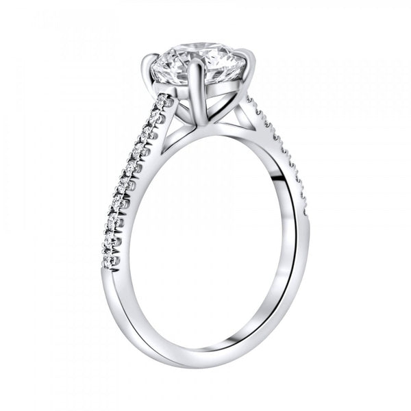 Lab Grown Platinum 1.50ct D Vvs2 Igi Round Diamond Ring