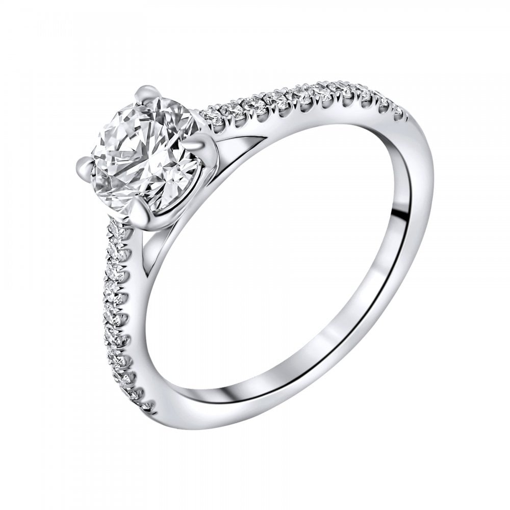 Lab grown platinum 1.01ct D VVS2 IGI round diamond ring