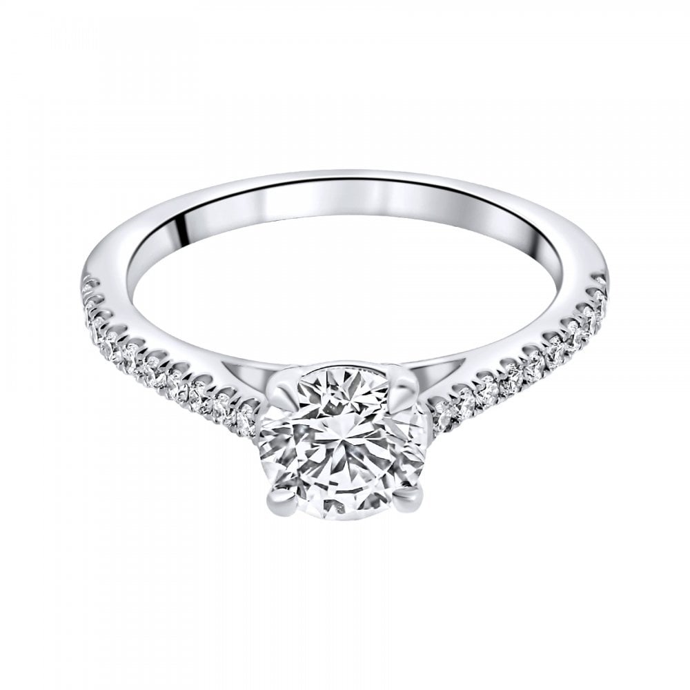Lab grown platinum 1.01ct D VVS2 IGI round diamond ring
