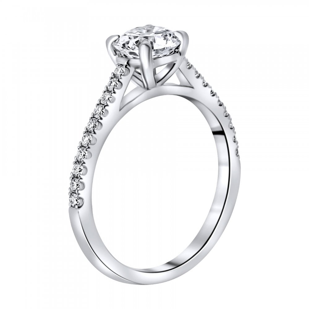 Lab grown platinum 1.01ct D VVS2 IGI round diamond ring