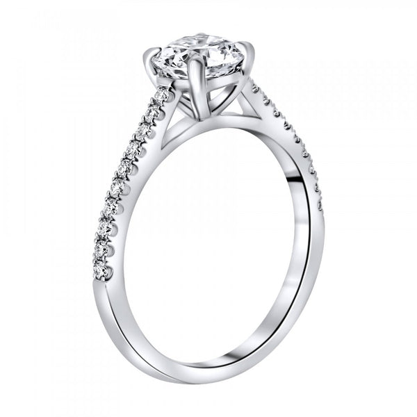 Lab grown platinum 1.01ct D VVS2 IGI round diamond ring