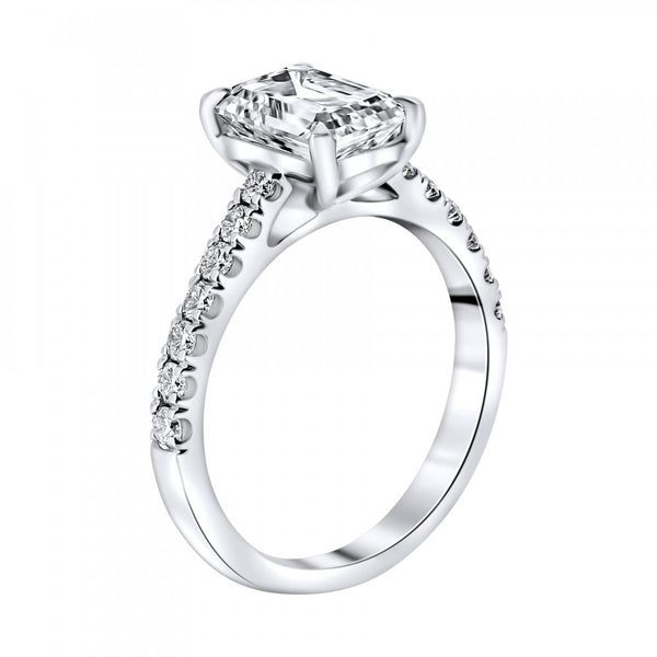 Lab grown platinum 2.02ct D VVS2 IGI emerald cut diamond ring