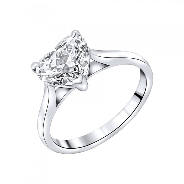 Lab grown platinum 2.00ct D VVS2 IGI heart cut diamond ring