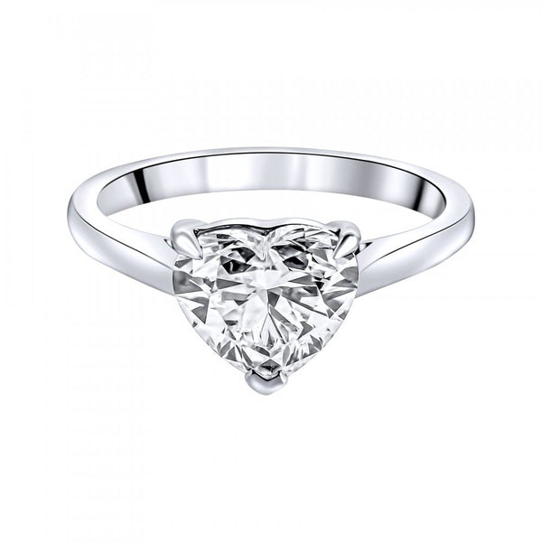 Lab grown platinum 2.00ct D VVS2 IGI heart cut diamond ring