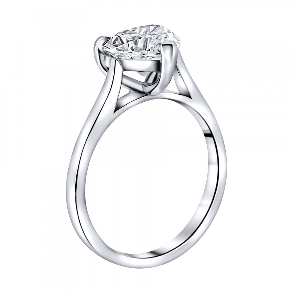 Lab grown platinum 2.00ct D VVS2 IGI heart cut diamond ring