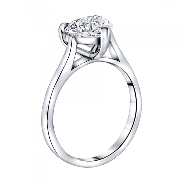 Lab grown platinum 2.00ct D VVS2 IGI heart cut diamond ring