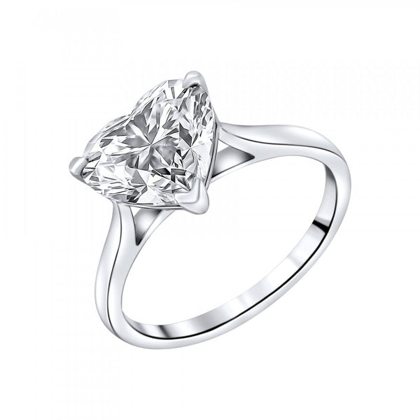 Lab grown platinum 3.01ct D VVS2 IGI heart cut diamond ring