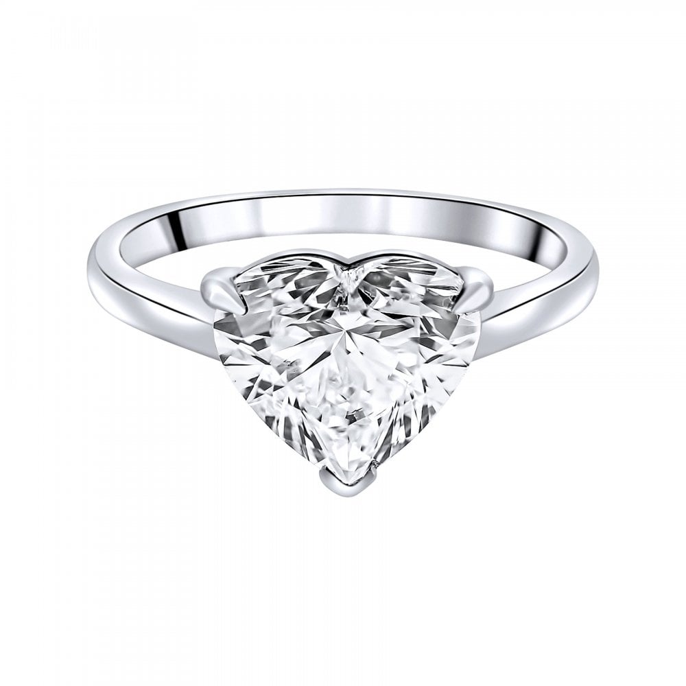 Lab grown platinum 3.01ct D VVS2 IGI heart cut diamond ring