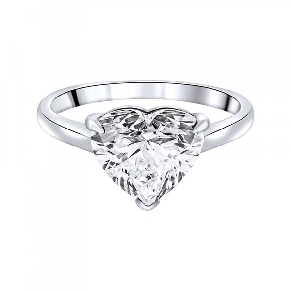 Lab grown platinum 3.01ct D VVS2 IGI heart cut diamond ring
