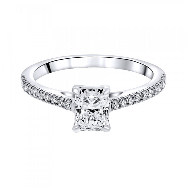 Lab grown platinum 0.72ct D VVS2 IGI radiant cut diamond ring