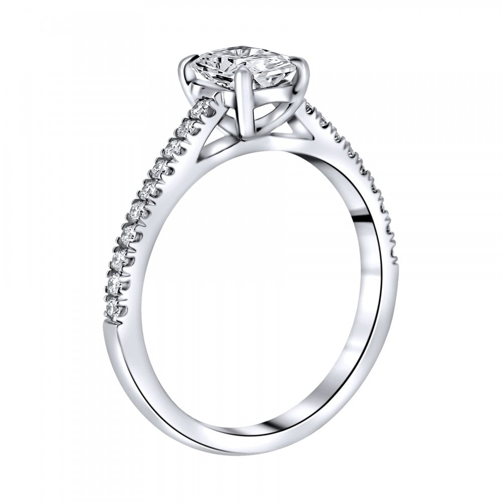 Lab grown platinum 0.72ct D VVS2 IGI radiant cut diamond ring