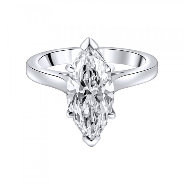 Preowned platinum 2.71ct E SI1 HRD marquise cut diamond ring