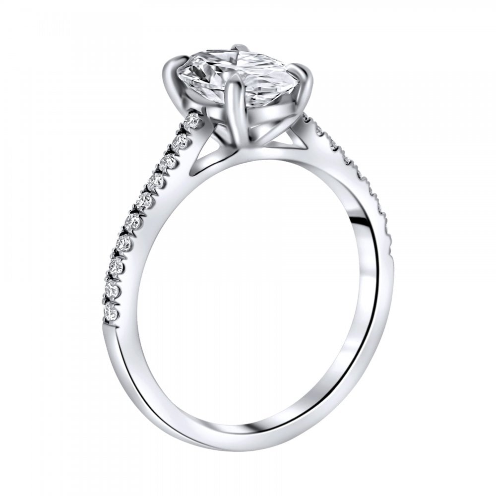 Lab grown platinum 1.50ct D VVS2 IGI oval cut diamond ring