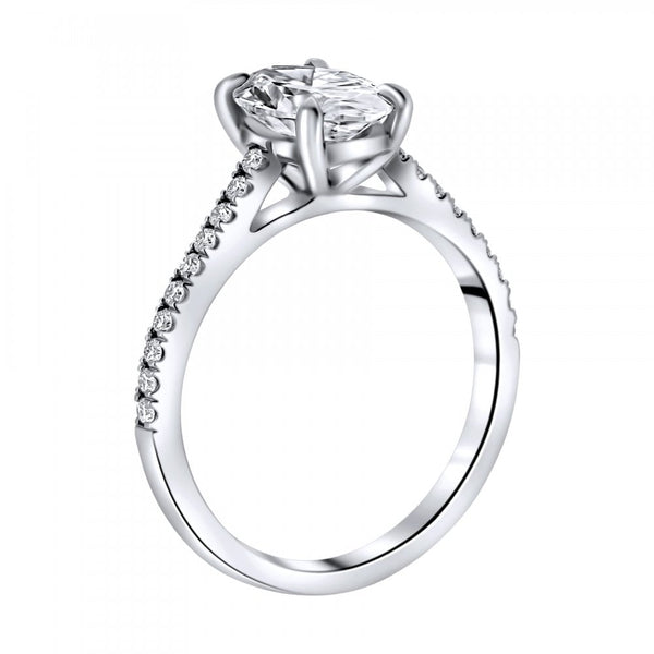 Lab grown platinum 1.50ct D VVS2 IGI oval cut diamond ring