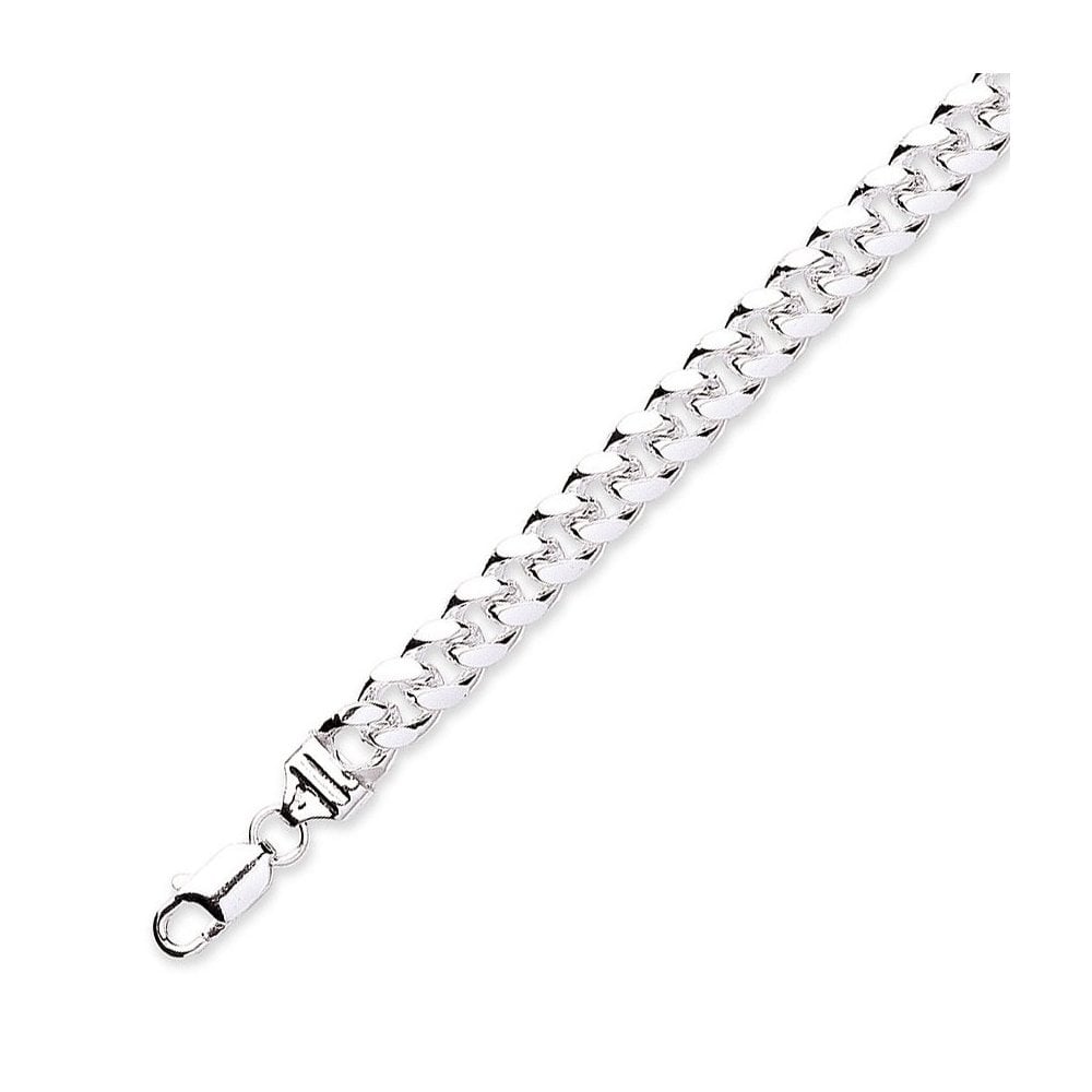 Silver 8.5" 35.9g tight link curb bracelet