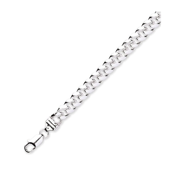 Silver 8.5" 35.9g tight link curb bracelet