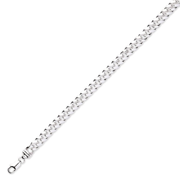 Silver 8.5" 35.9g tight link curb bracelet