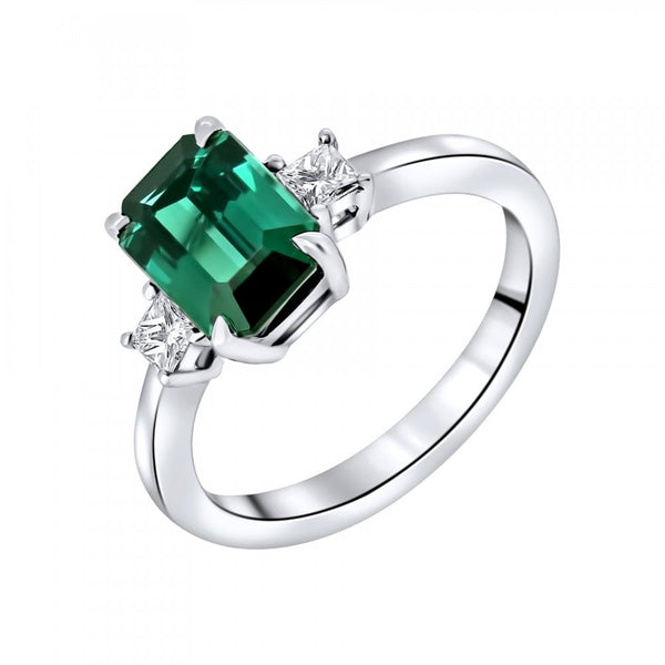 18ct white gold 2.50ct indicolite tourmaline 0.22ct diamond ring