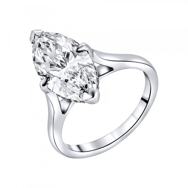 Lab grown platinum 4.00ct D VVS2 IGI marquise cut diamond ring
