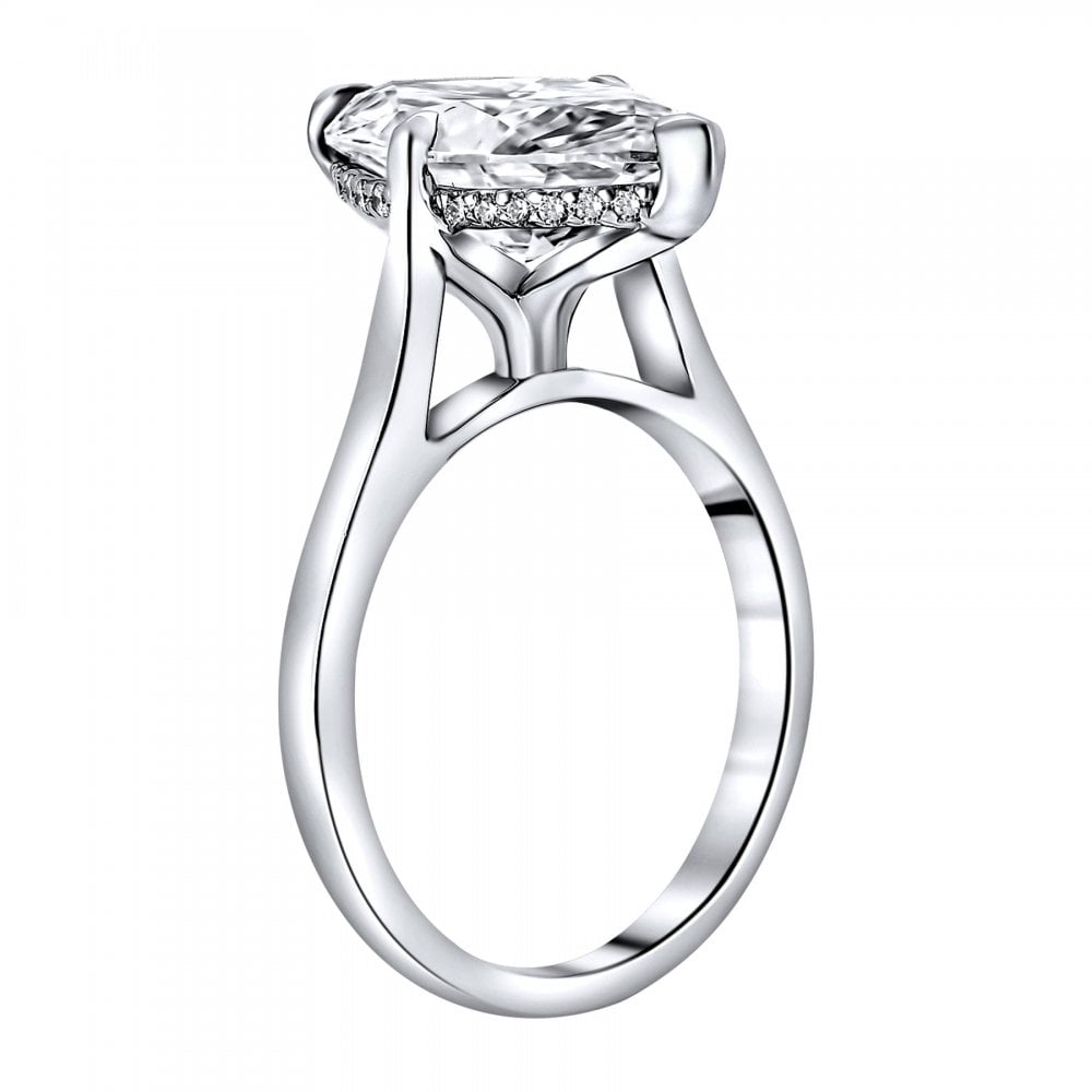 Lab grown platinum 4.00ct D VVS2 IGI marquise cut diamond ring