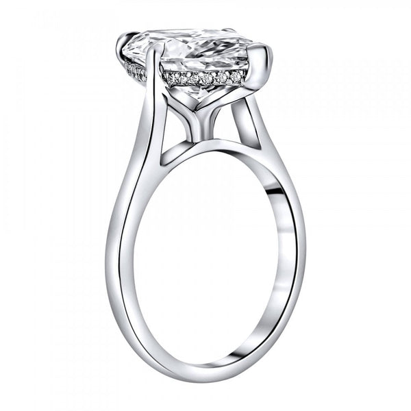 Lab grown platinum 4.00ct D VVS2 IGI marquise cut diamond ring