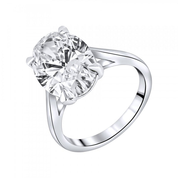 Lab grown platinum 6.01ct D VVS2 IGI oval cut diamond ring