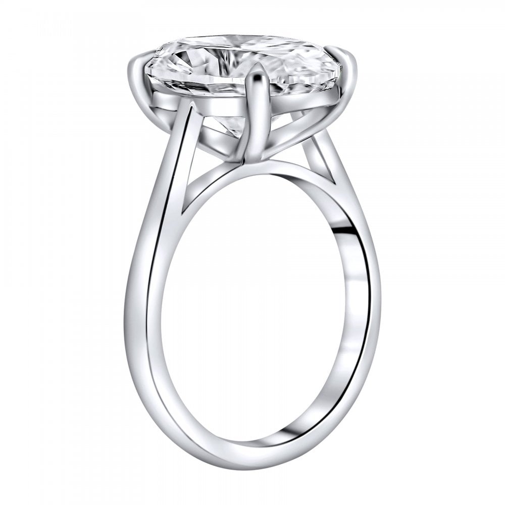Lab grown platinum 6.01ct D VVS2 IGI oval cut diamond ring