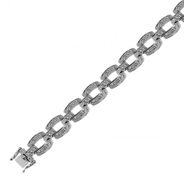 18ct white gold 1.52ct round brilliant diamond Art Deco bracelet