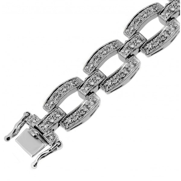 18ct white gold 1.52ct round brilliant diamond Art Deco bracelet