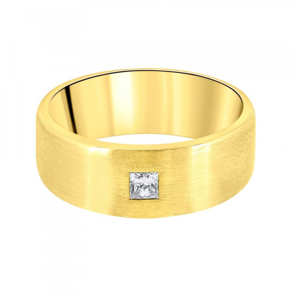 18ct yellow gold 8.0mm 0.30ct diamond extra heavy court ring