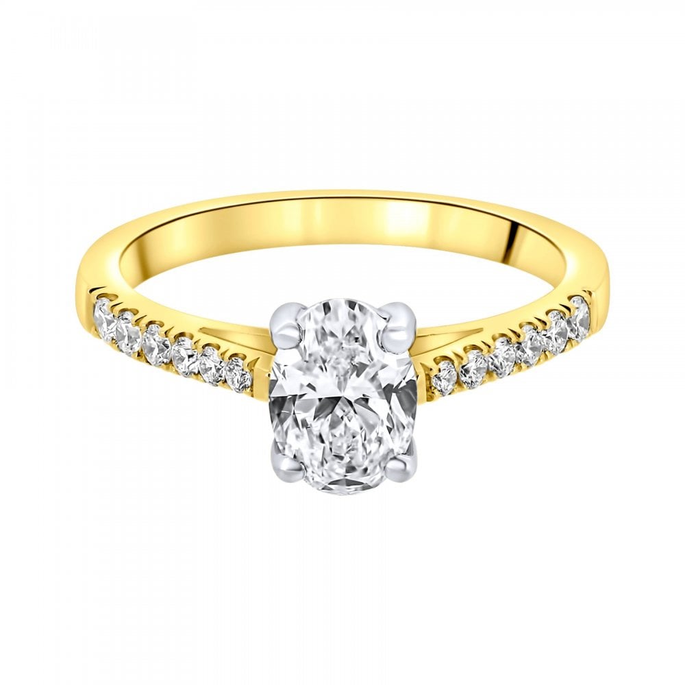 18ct yellow gold 1.00ct oval cut diamond ring