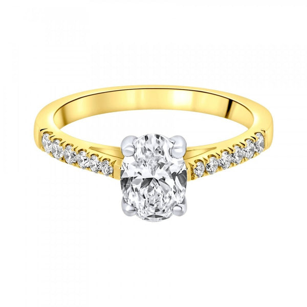 18ct yellow gold 1.00ct oval cut diamond ring