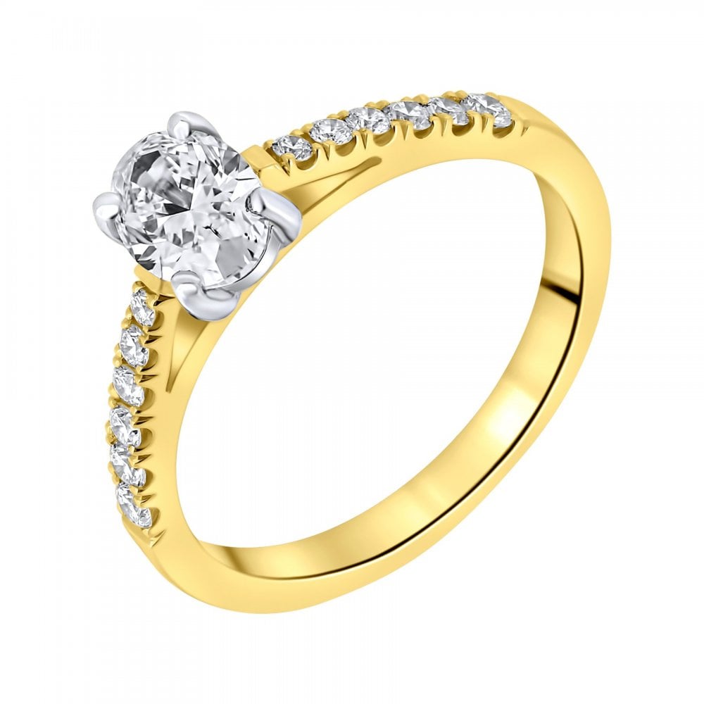 18ct yellow gold 0.70ct oval cut diamond ring