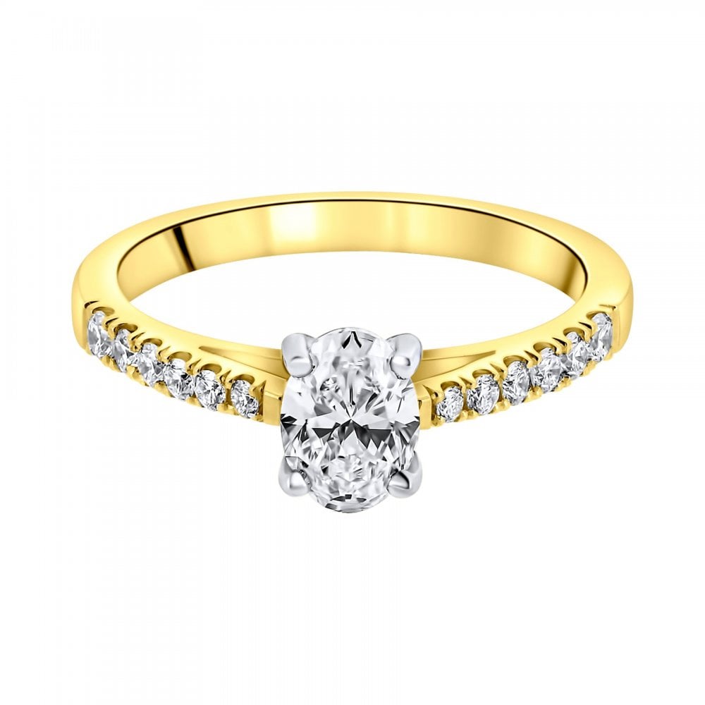 18ct yellow gold 0.70ct oval cut diamond ring