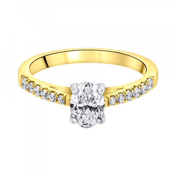 18ct yellow gold 0.70ct oval cut diamond ring
