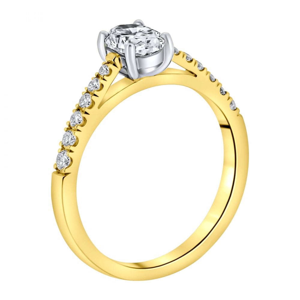 18ct yellow gold 0.70ct oval cut diamond ring