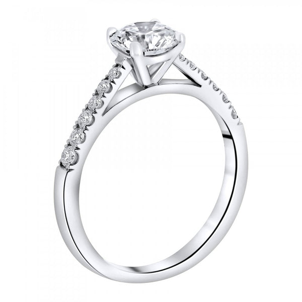 Platinum 0.80ct round brilliant cut diamond ring