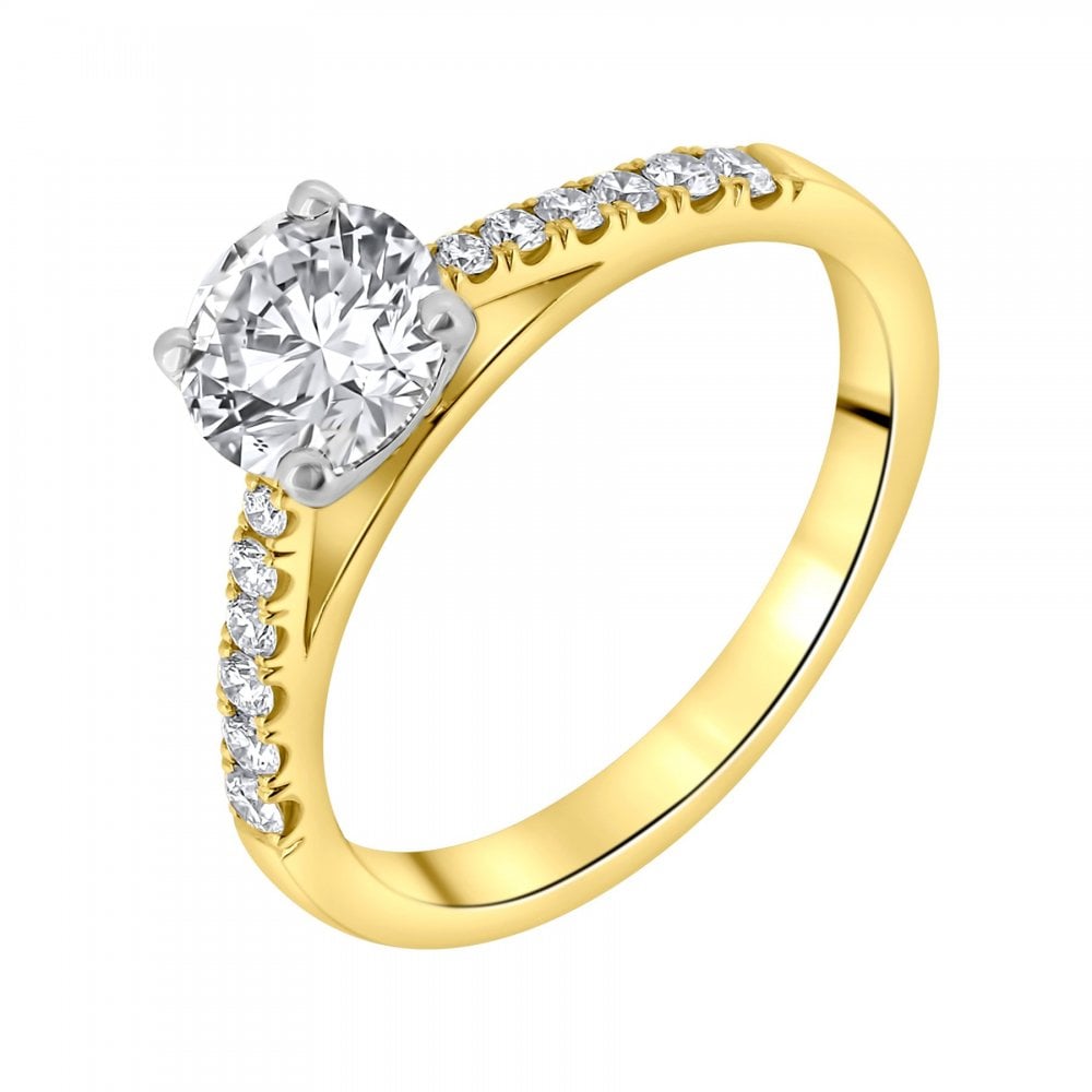 18ct yellow gold 1.00ct round brilliant cut diamond ring