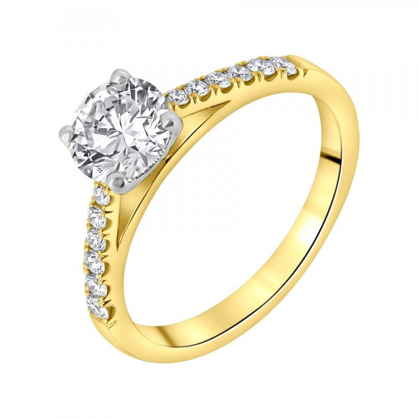 18ct yellow gold 1.00ct round brilliant cut diamond ring