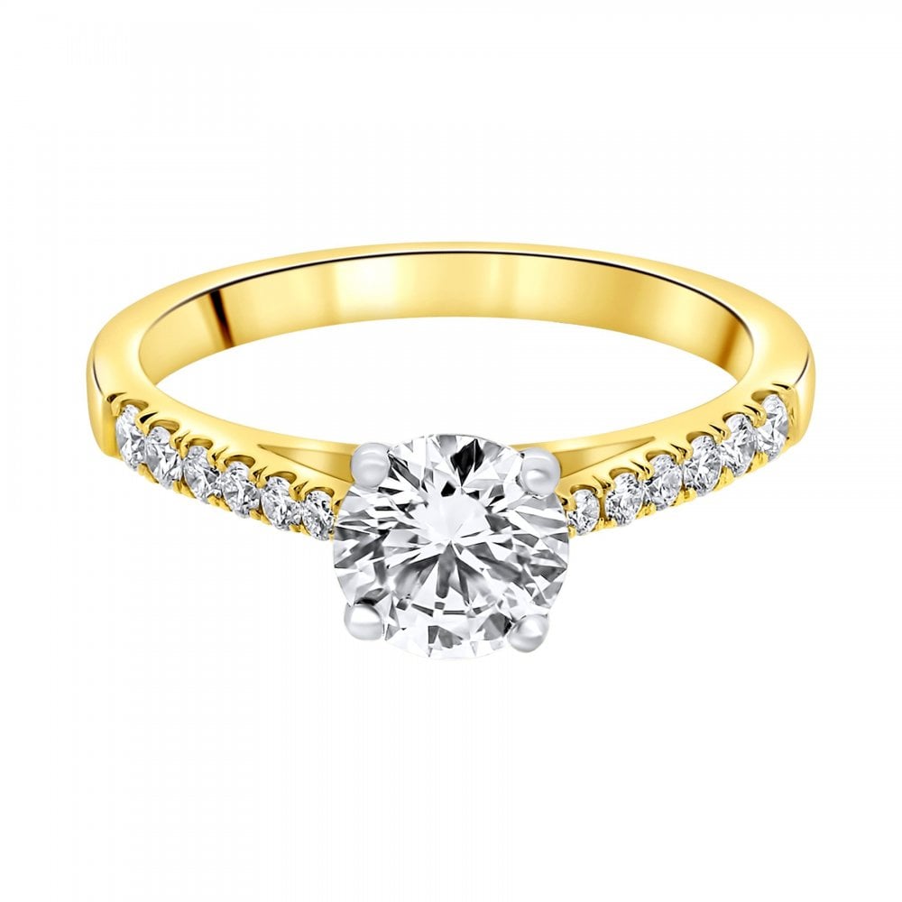 18ct yellow gold 1.00ct round brilliant cut diamond ring