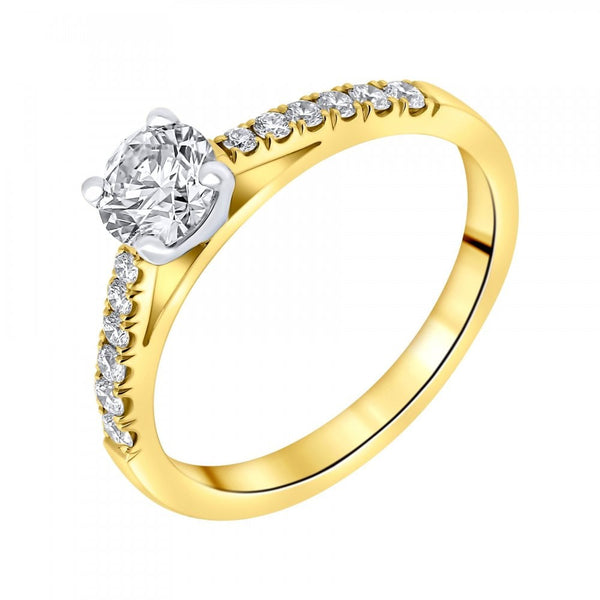 18ct yellow gold 0.60ct round brilliant cut diamond ring