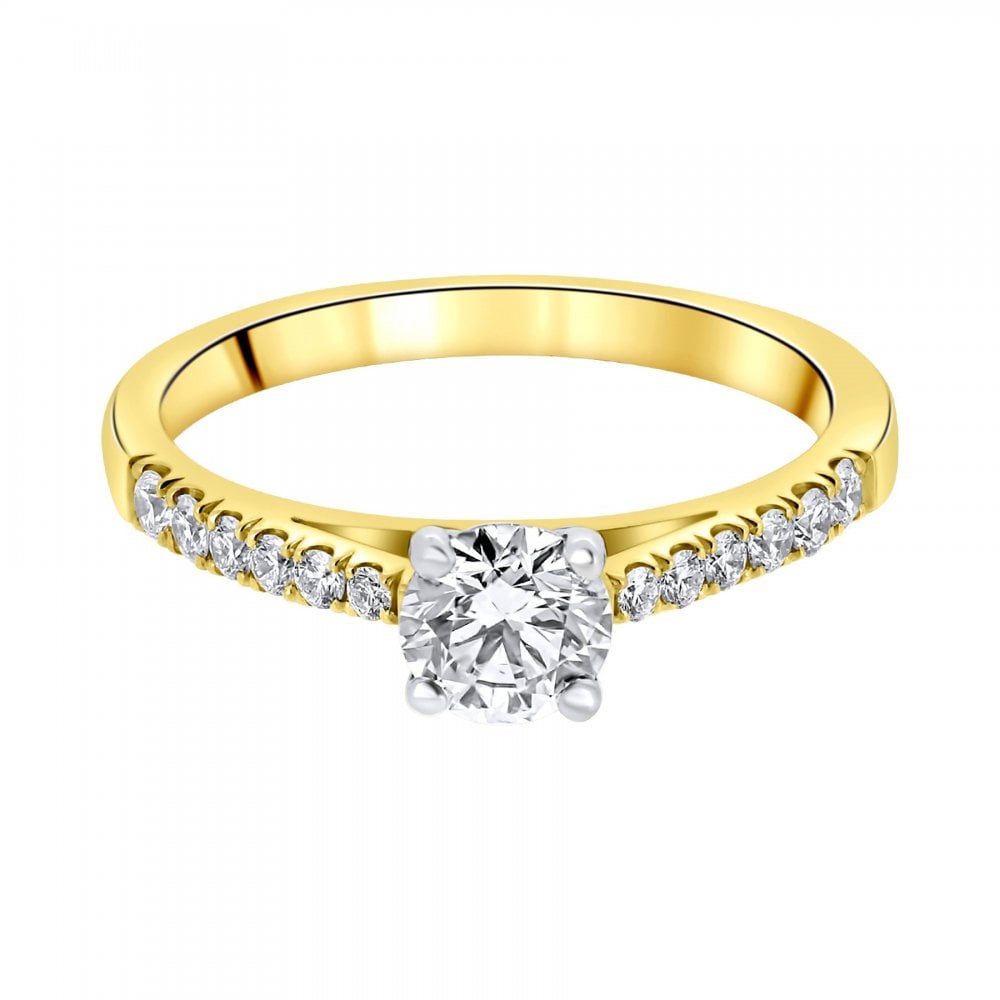18ct yellow gold 0.60ct round brilliant cut diamond ring