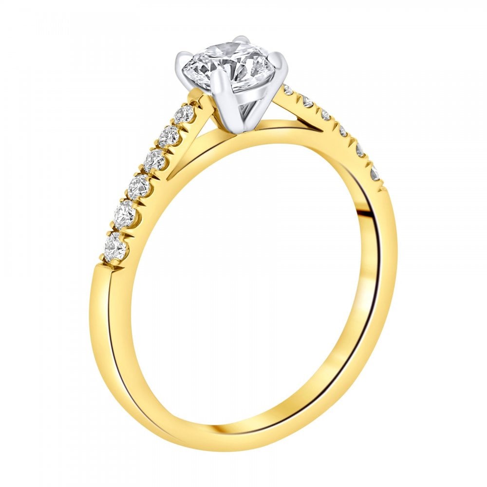 18ct yellow gold 0.60ct round brilliant cut diamond ring